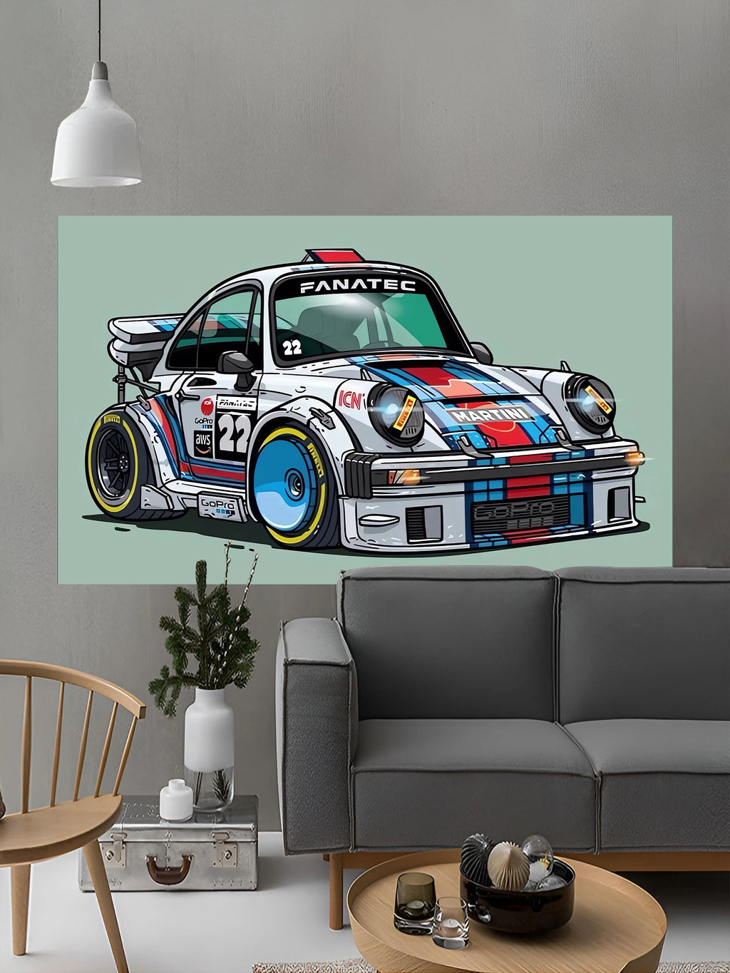 Cool Cartoon Car Flag Banner Polyester Printed
