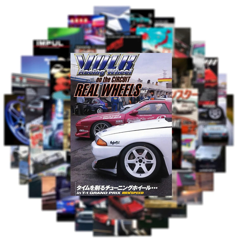Retro JDM Car Poster Stickers