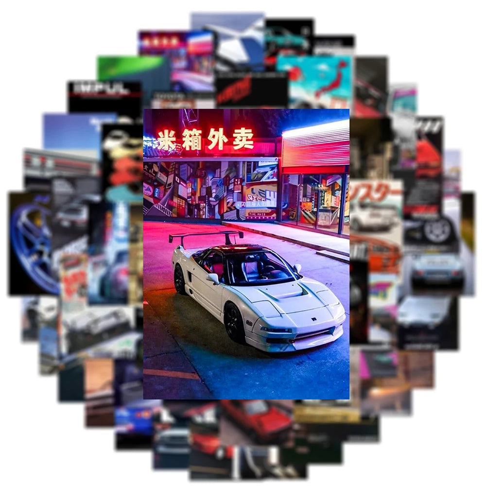 Retro JDM Car Poster Stickers