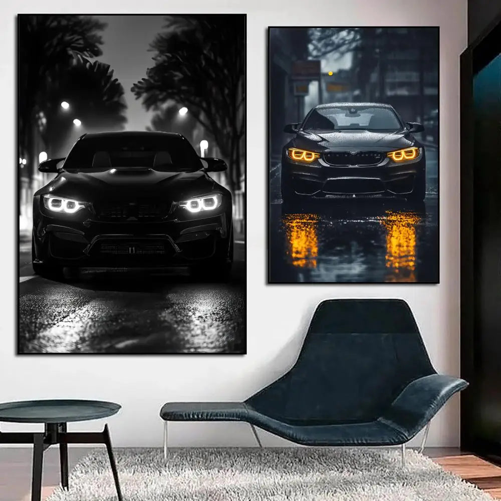 Black Car Poster Modern and Minimalist Wall Stickers