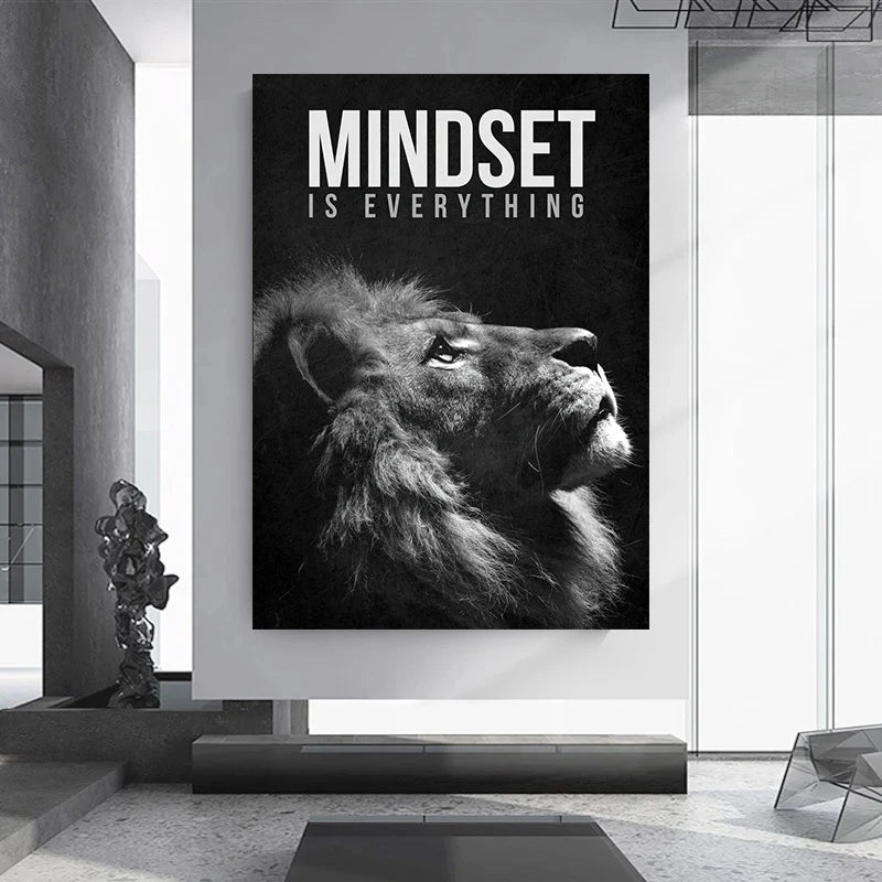 Motivational Quotes Success Poster Lion Mindset