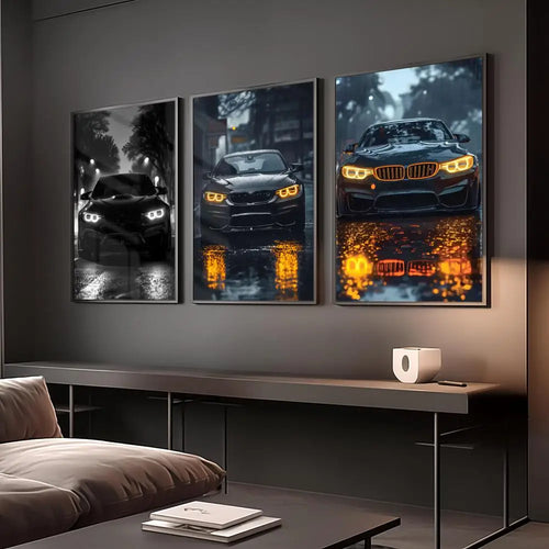Black Car Poster Modern and Minimalist Wall Stickers