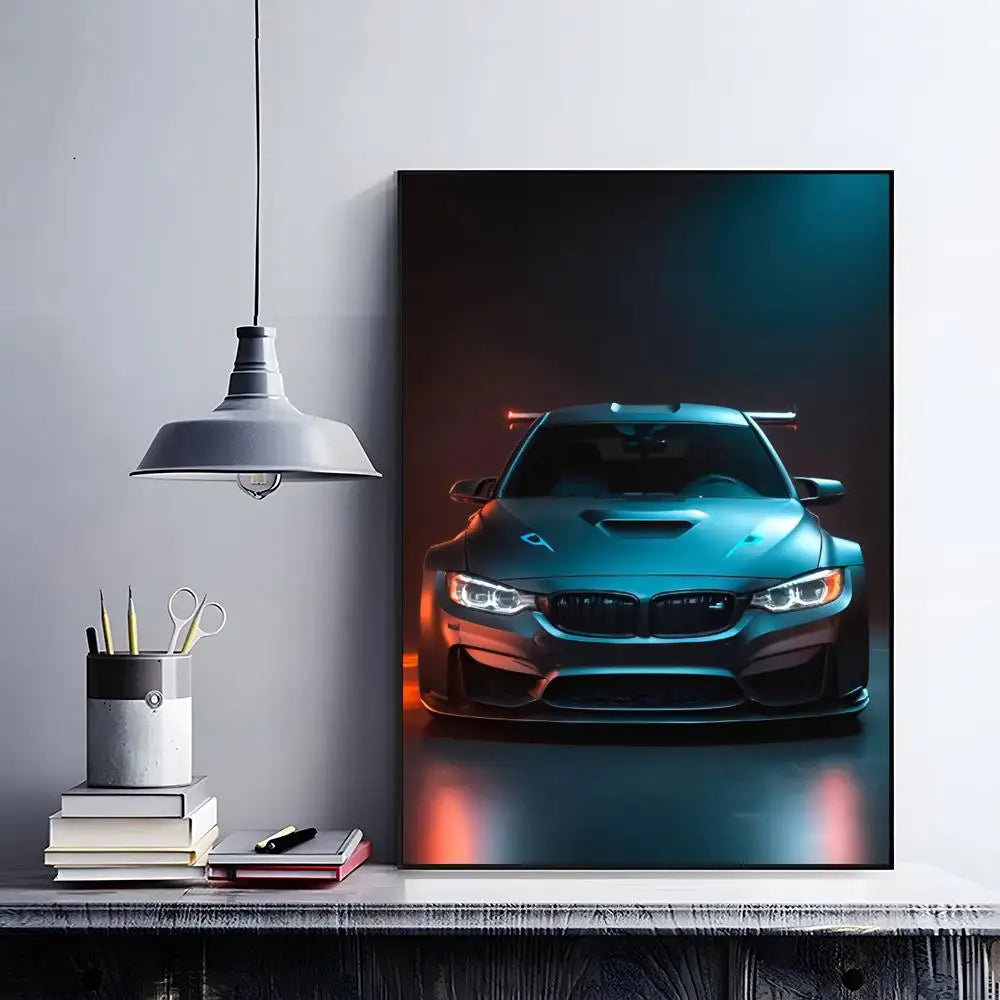 Black Car Poster Modern and Minimalist Wall Stickers