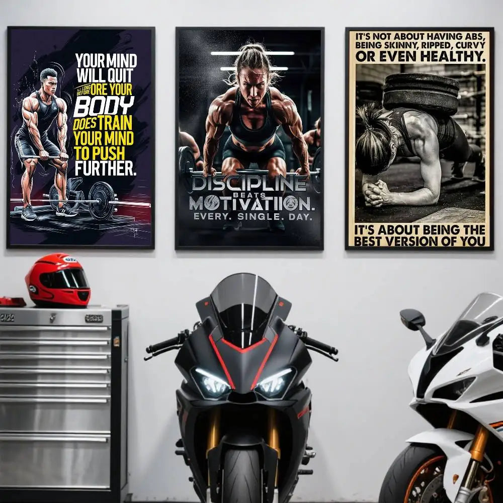 Motivation Bodybuilding Fitness Gym Poster