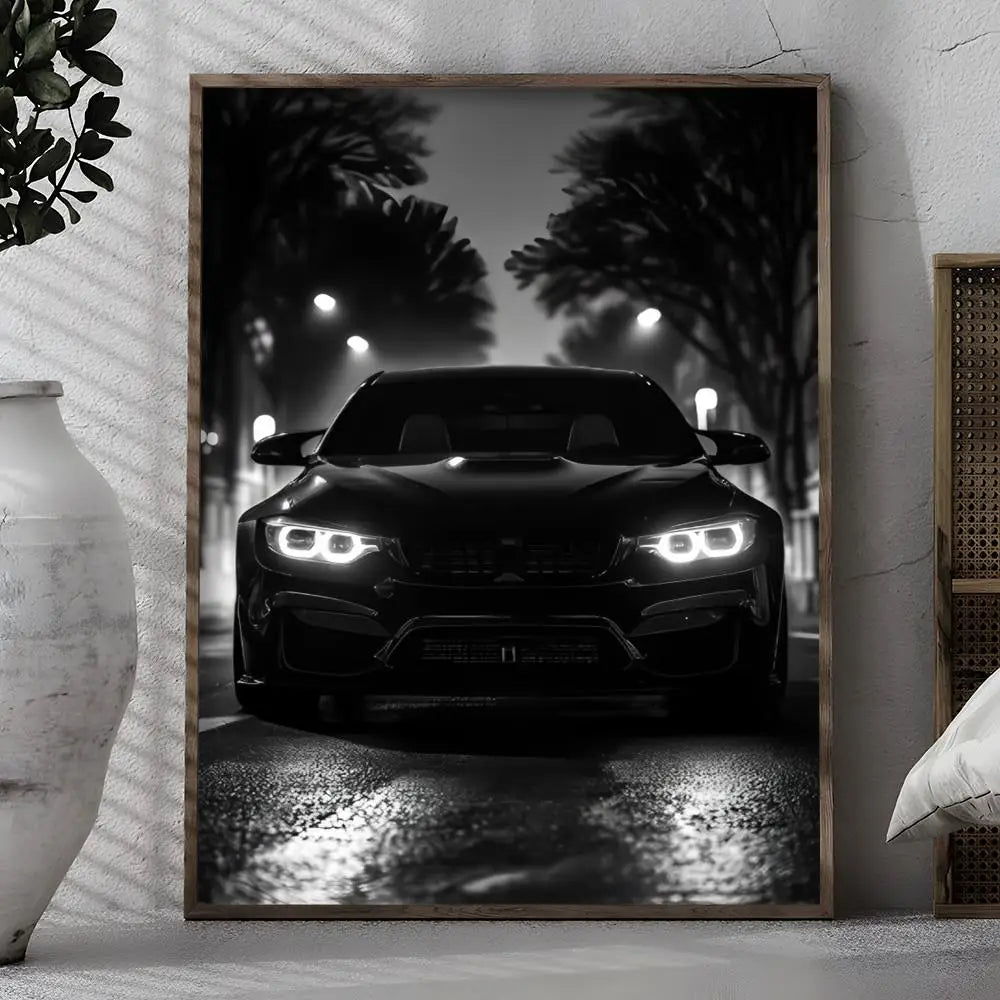 Black Car Poster Modern and Minimalist Wall Stickers