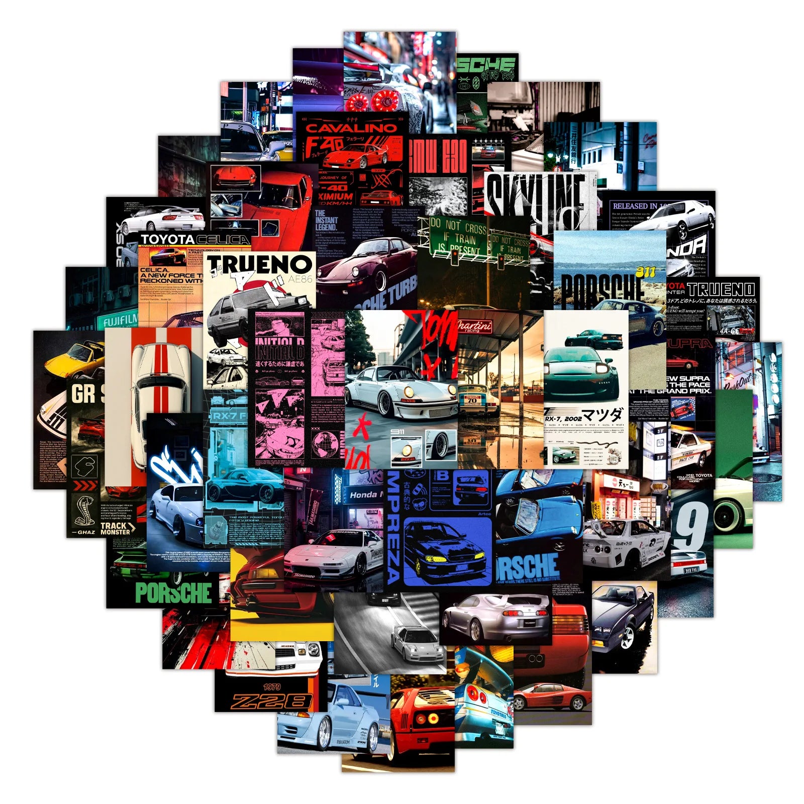Cool Car JDM Posters Cartoon Sticker