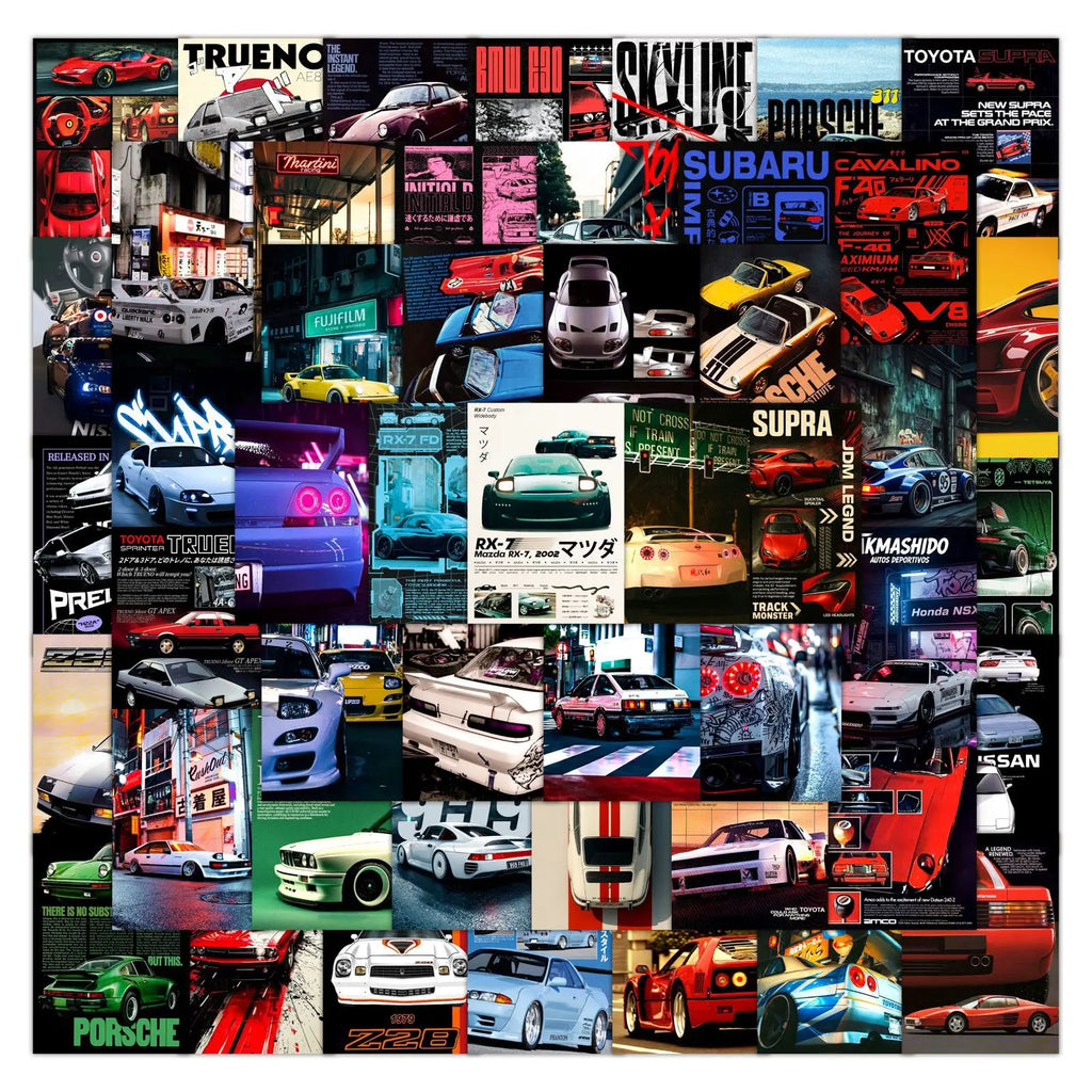 Cool Car JDM Posters Cartoon Sticker