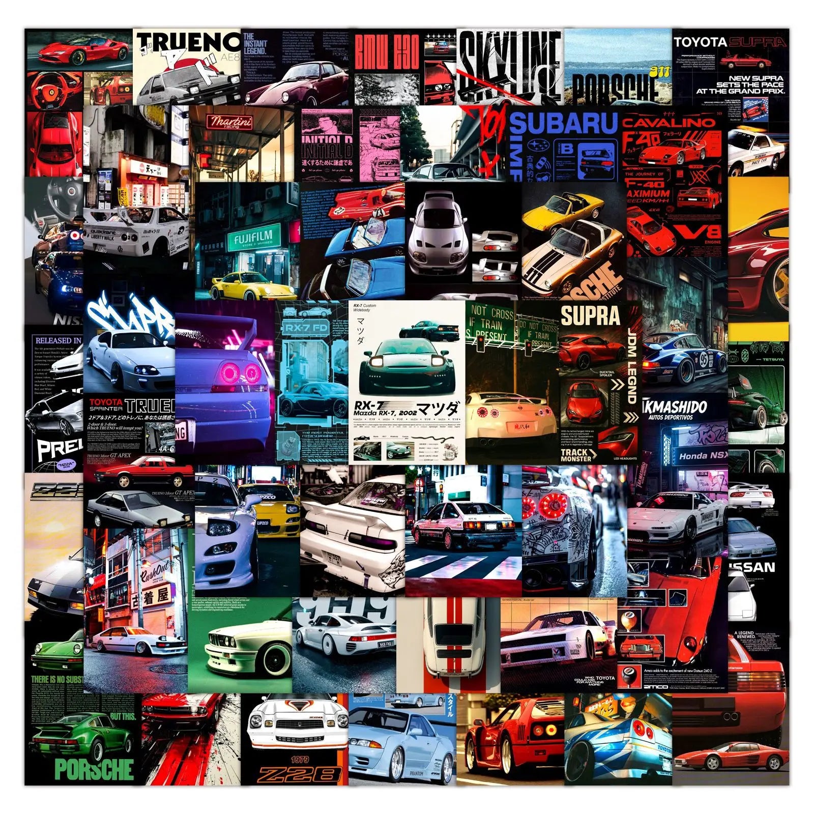 Cool Car JDM Posters Cartoon Sticker