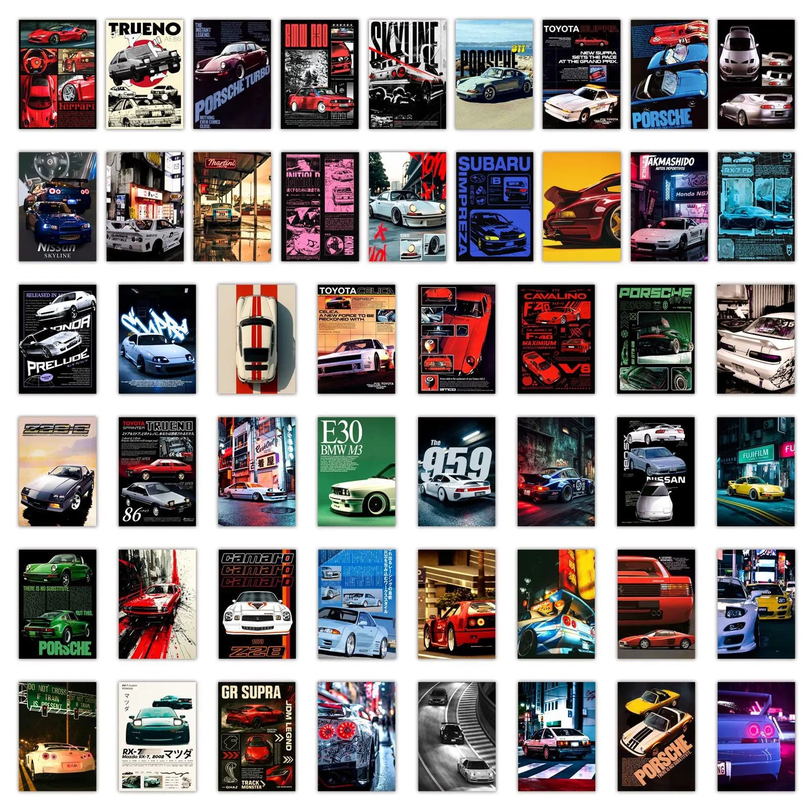 Cool Car JDM Posters Cartoon Sticker