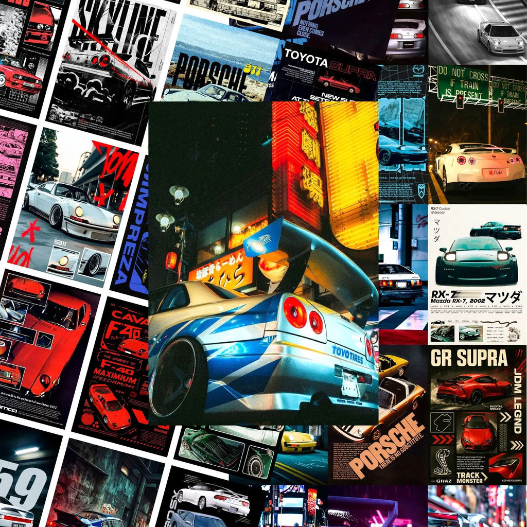 Cool Car JDM Posters Cartoon Sticker