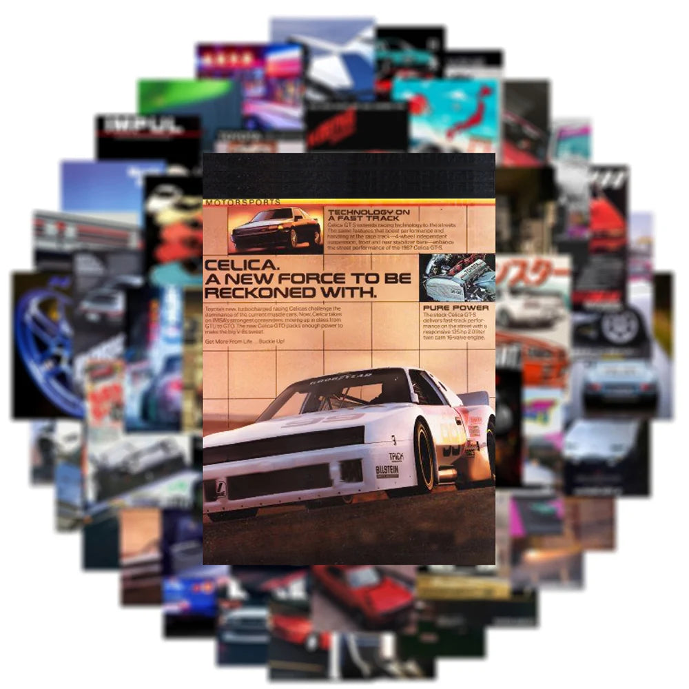 Retro JDM Car Poster Stickers