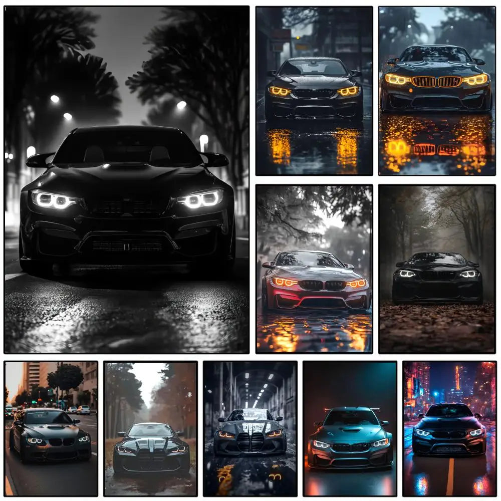 Black Car Poster Modern and Minimalist Wall Stickers
