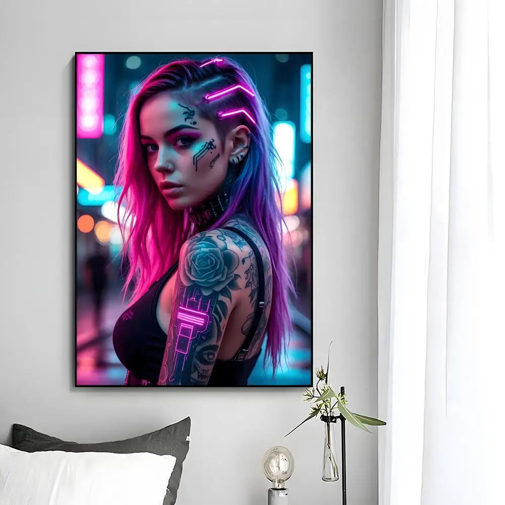 C-Cyberpunk G-Girl Cool Poster